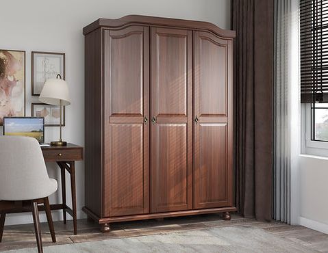 8103 – 100% Solid Wood Kyle 3 Door Wardrobe Armoire, Mocha | Palace Imports Regarding Solid Wood Wardrobes Closets (View 16 of 20)