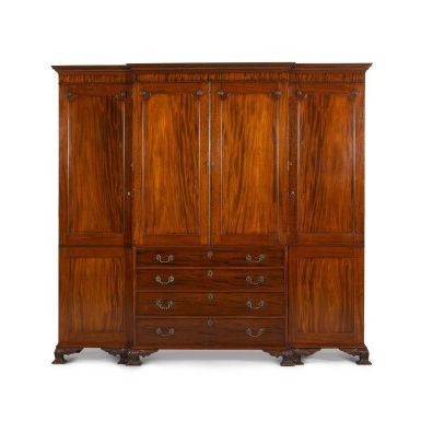 A Late George Iii Mahogany Breakfront Wardrobe, First Quarter 19th Century  | Design 17/20: Furniture, Silver & Ceramics | 2023 | Sotheby's In Mahogany Breakfront Wardrobes (Gallery 15 of 20)
