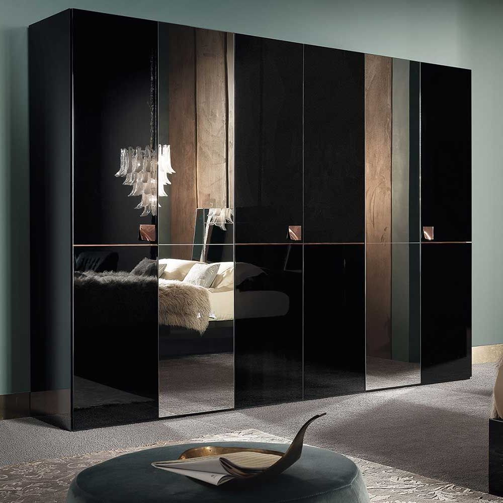 Abitare Uk | Alf Italia Mont Noir 6 Door Wardrobe With Mirror For 6 Doors Wardrobes (View 10 of 20)