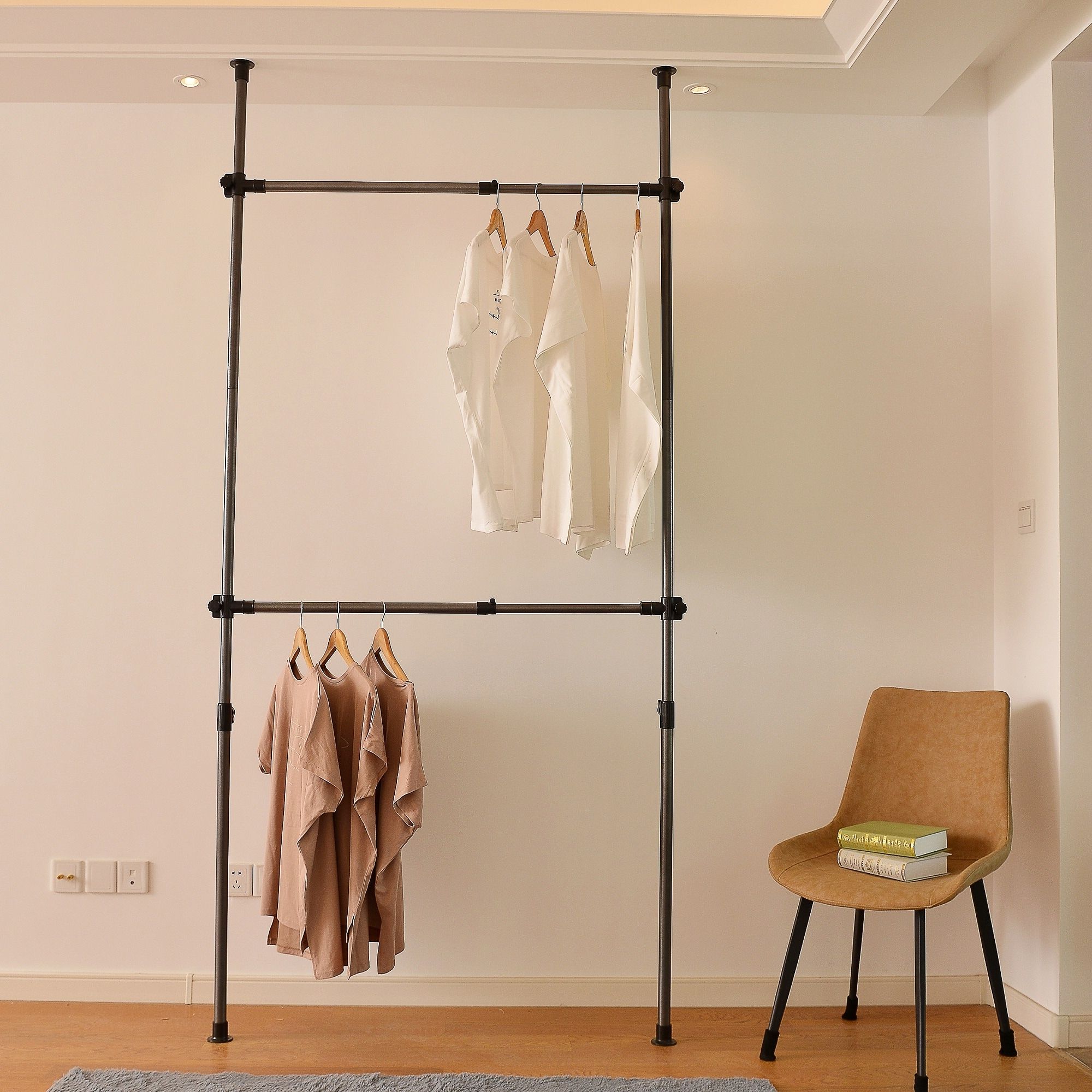 Adjustable Clothing Rack Double Rod Clothing Rack 2 Tier Clothes Rack  Adjustable Hanger For Hanging Clothes Closet Rack – Bed Bath & Beyond –  36079003 Within 2 Tier Adjustable Wardrobes (View 18 of 20)