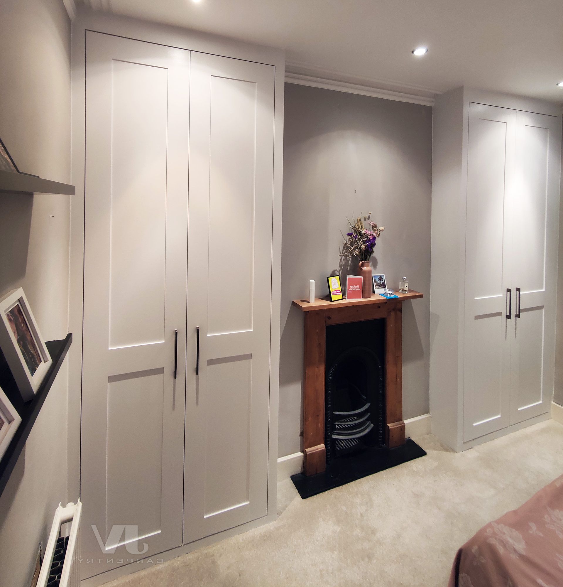 Alcove Wardrobes On Either Side Of The Chimney | London | Jv Carpentry Throughout Alcove Wardrobes (Gallery 7 of 20)