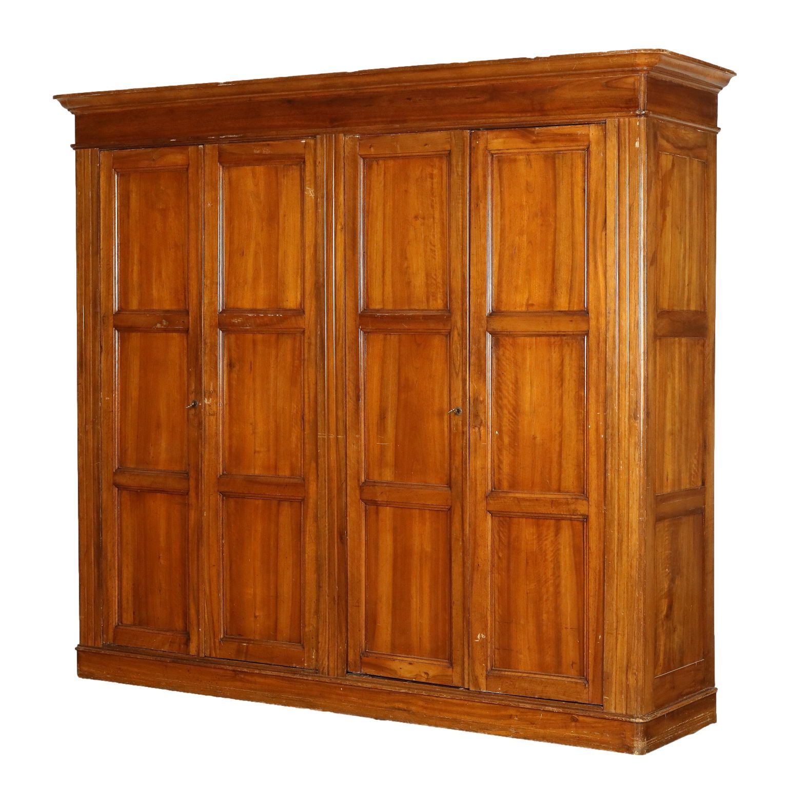 Ancient Umbertine Wardrobe Late '800 Wood Velvet Upholstery 4 Doors With Regard To Antique Wardrobes (View 14 of 20)