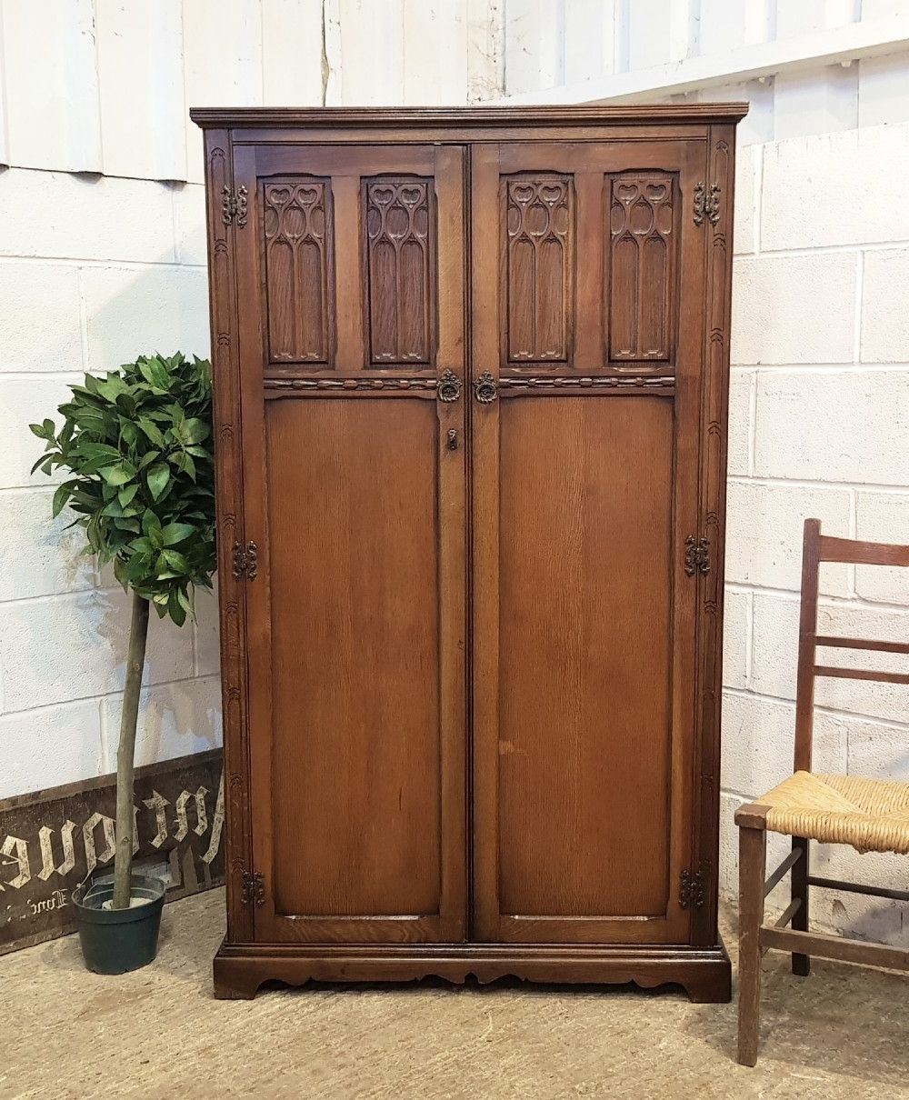 Antique Carved Oak Tallboy Wardrobe C1920 | 803573 |  Www.castleforgeantiques.co.uk Throughout Small Tallboy Wardrobes (Gallery 17 of 20)