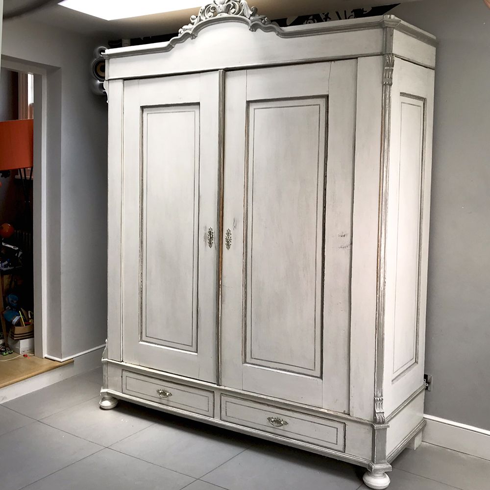 Antique French Painted Armoire – Sold | Napoleonrockefeller – Vintage And  Retro Furniture, Bespoke Hand Crafted Chairs And Seating Inside Silver French Wardrobes (Gallery 16 of 20)