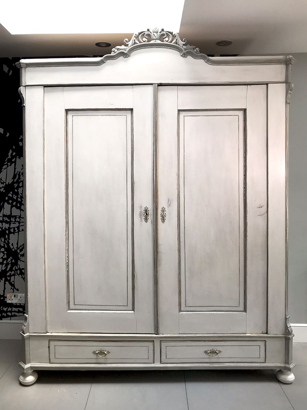 Antique French Painted Armoire – Sold | Napoleonrockefeller – Vintage And  Retro Furniture, Bespoke Hand Crafted Chairs And Seating Intended For Vintage French Wardrobes (View 3 of 20)