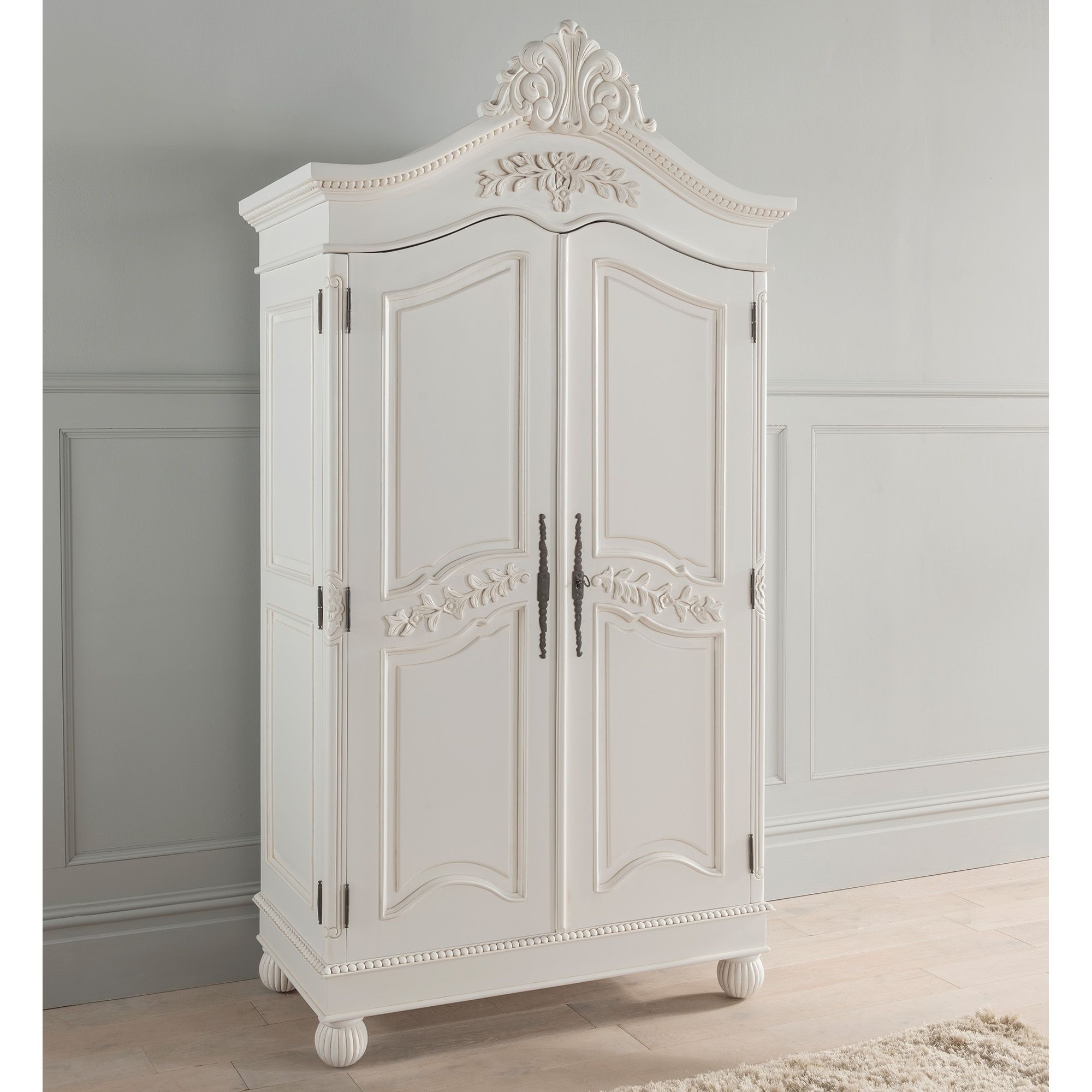 Antique French Style Wardrobe | Shabby Chic Bedroom Furniture In Shabby Chic Wardrobes (View 6 of 20)