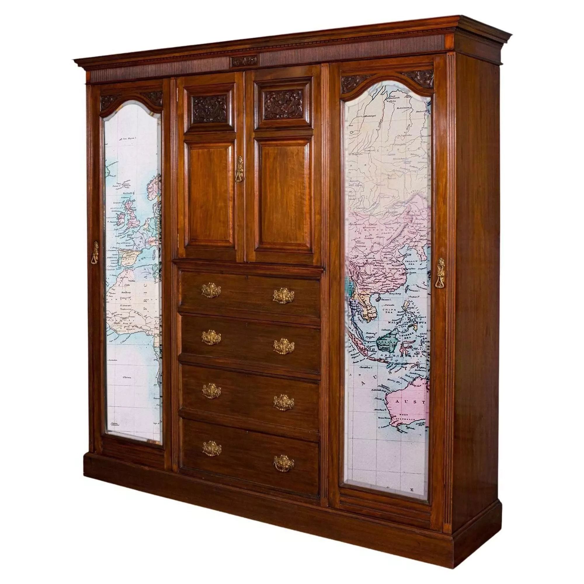 Antique Gentleman's Wardrobe, Walnut, Compactum, Waring And Gillow,  Victorian In Antique Wardrobes & Armoires For Ornate Wardrobes (View 11 of 20)