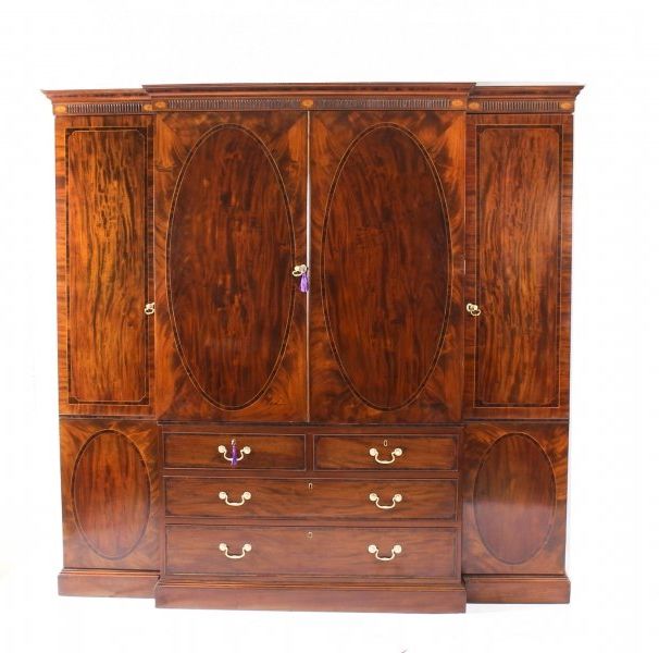Antique George Iii Flame | Ref. No. 09786 | Regent Antiques Pertaining To Mahogany Breakfront Wardrobes (Gallery 13 of 20)