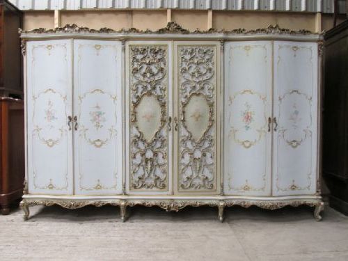 Antique Italian Rococo Hand Painted Large Serpentine Wardrobe 10ft Long  C1950 | 220866 | Www.castleforgeantiques.co (View 8 of 20)