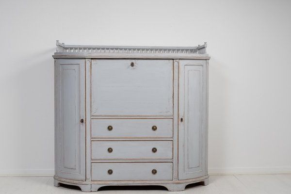 Antique Swedish Secretary Sideboard In Pine For Sale At Pamono Pertaining To Shabby Chic Pine Wardrobes (Gallery 12 of 20)