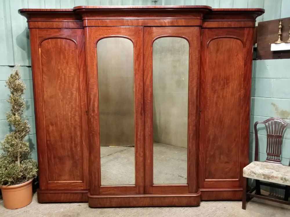 Antique Victorian Mahogany Breakfront Wardrobe Compactum C1880 | 365212 |  Www.castleforgeantiques.co (View 15 of 20)