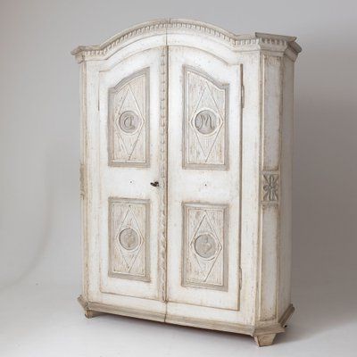 Antique White Wardrobe In Woos For Sale At Pamono Inside White Antique Wardrobes (View 6 of 20)