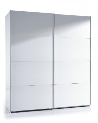 Arctic Sliding Wardrobe 6 Foot Full Hanging High Gloss White In Arctic White Wardrobes (View 8 of 20)