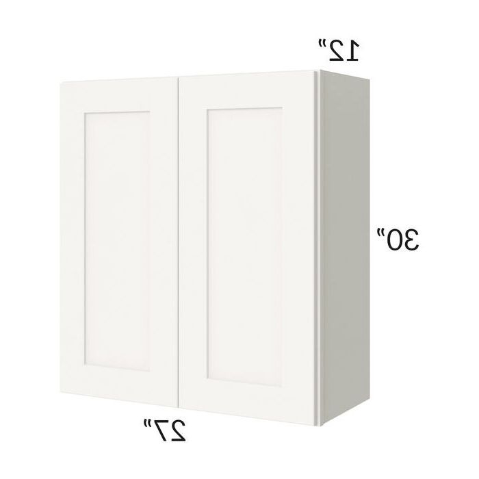 Arctic White Shaker 27x30 Wall Cabinet Inside Arctic White Wardrobes (Gallery 16 of 20)