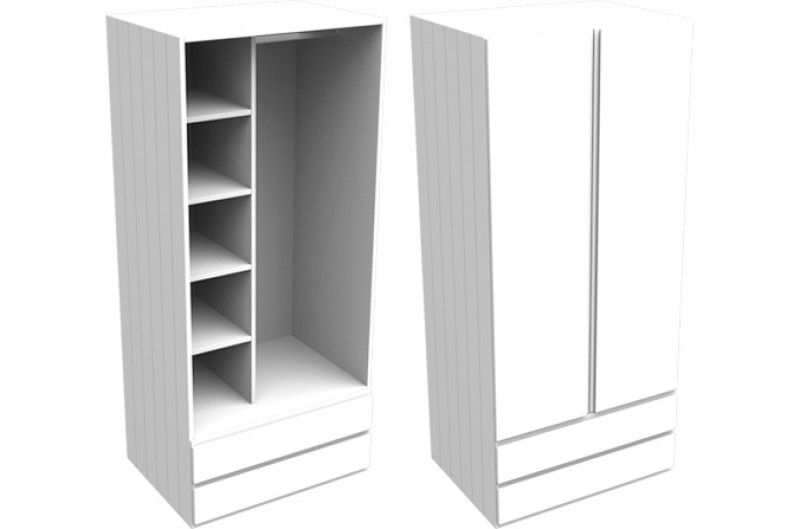 Armada White Double Combi Wardrobe | Childrens Bed Centres Intended For Arctic White Wardrobes (View 17 of 20)