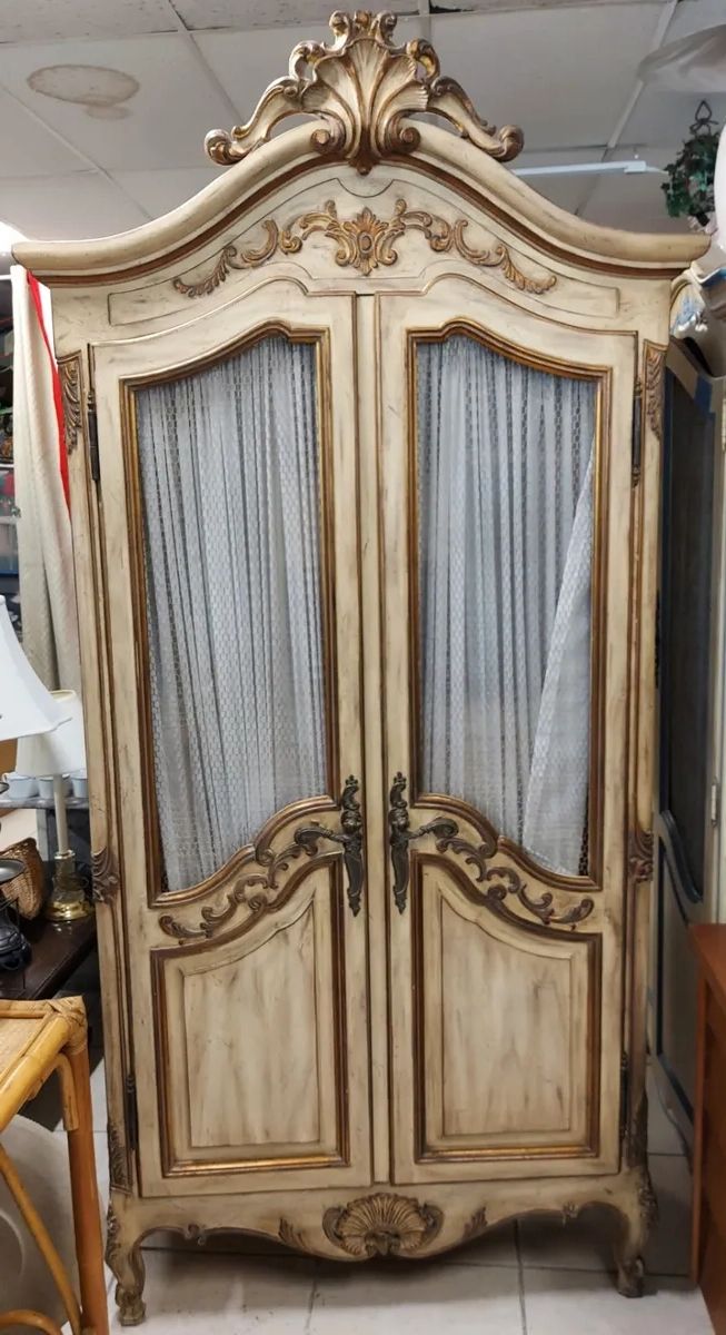 Armoire ~ French Provincial Wardrobe ~ Country French Armoire | Ebay Regarding French Style Armoires Wardrobes (View 18 of 20)
