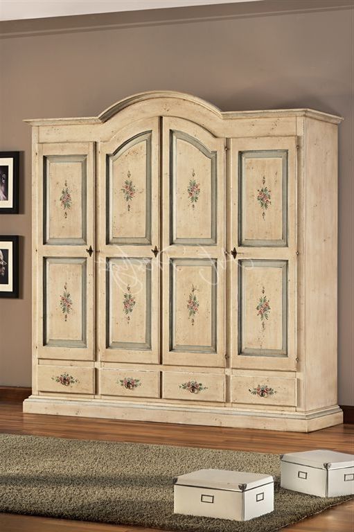 Art.1428/a Ivory Wardrobe With Light Blue Profiles – Art Prestige – Luxury  Furniture Intended For Ivory Wardrobes (Gallery 13 of 20)