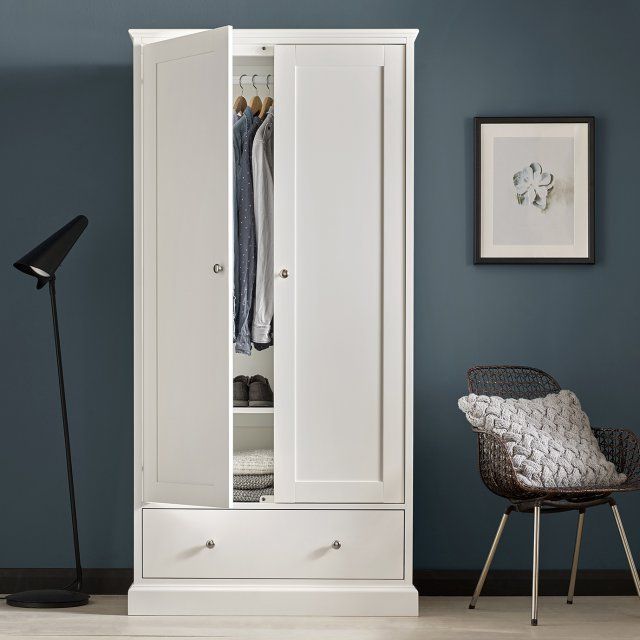 Ashby White Wardrobe | Size: Double – Bentley Designs Uk Ltd With Regard To Double Wardrobes (View 4 of 20)