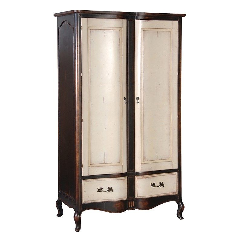 Augustus French Double Wardrobe | Shabby Chic Wardrobes | Antique Black  French Bedroom Furniture Pertaining To French Shabby Chic Wardrobes (Gallery 18 of 20)