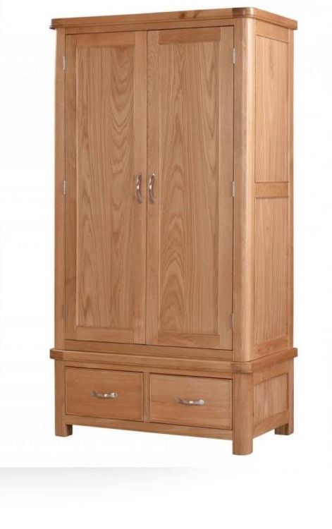 Bakewell Oak Double Wardrobe With Drawers At Relax Sofas And Beds Regarding Double Rail Oak Wardrobes (Gallery 13 of 20)