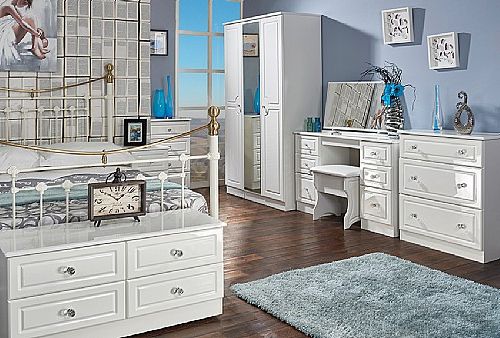 Balmoral Bedroom Furniture – White Gloss With Crystal Knobs With Regard To White Gloss Wardrobes Sets (Gallery 9 of 20)
