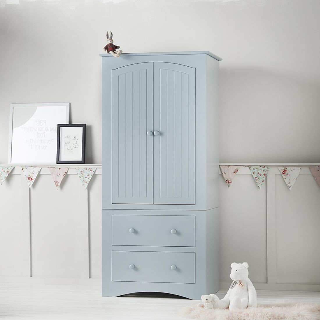 Barney And Boo 2 Drawer Wardrobe | Childs Wardrobe| Kids Bedrooms | Childrens  Furniture With Regard To Childrens Tallboy Wardrobes (View 2 of 20)
