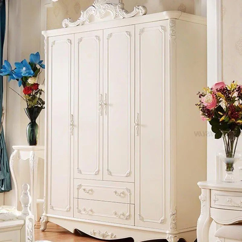 Bedroom Wardrobes Furniture Wood | Wardrobe Closet Bedroom Storage – White  Bedroom – Aliexpress For French Style White Wardrobes (View 9 of 20)