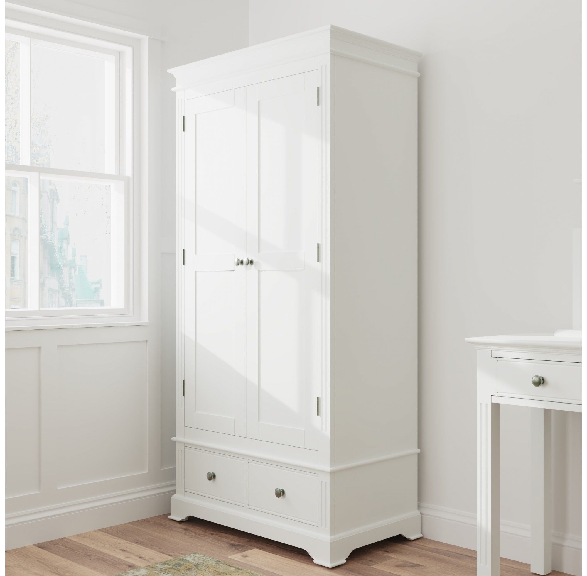 Binnel White Bedroom 2 Door Wardrobe – Furniture From Readers Interiors Uk In Wardrobes With 2 Bins (View 10 of 20)