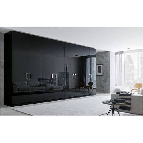 Black High Gloss Wooden Wardrobe Intended For Black Shiny Wardrobes (View 5 of 20)