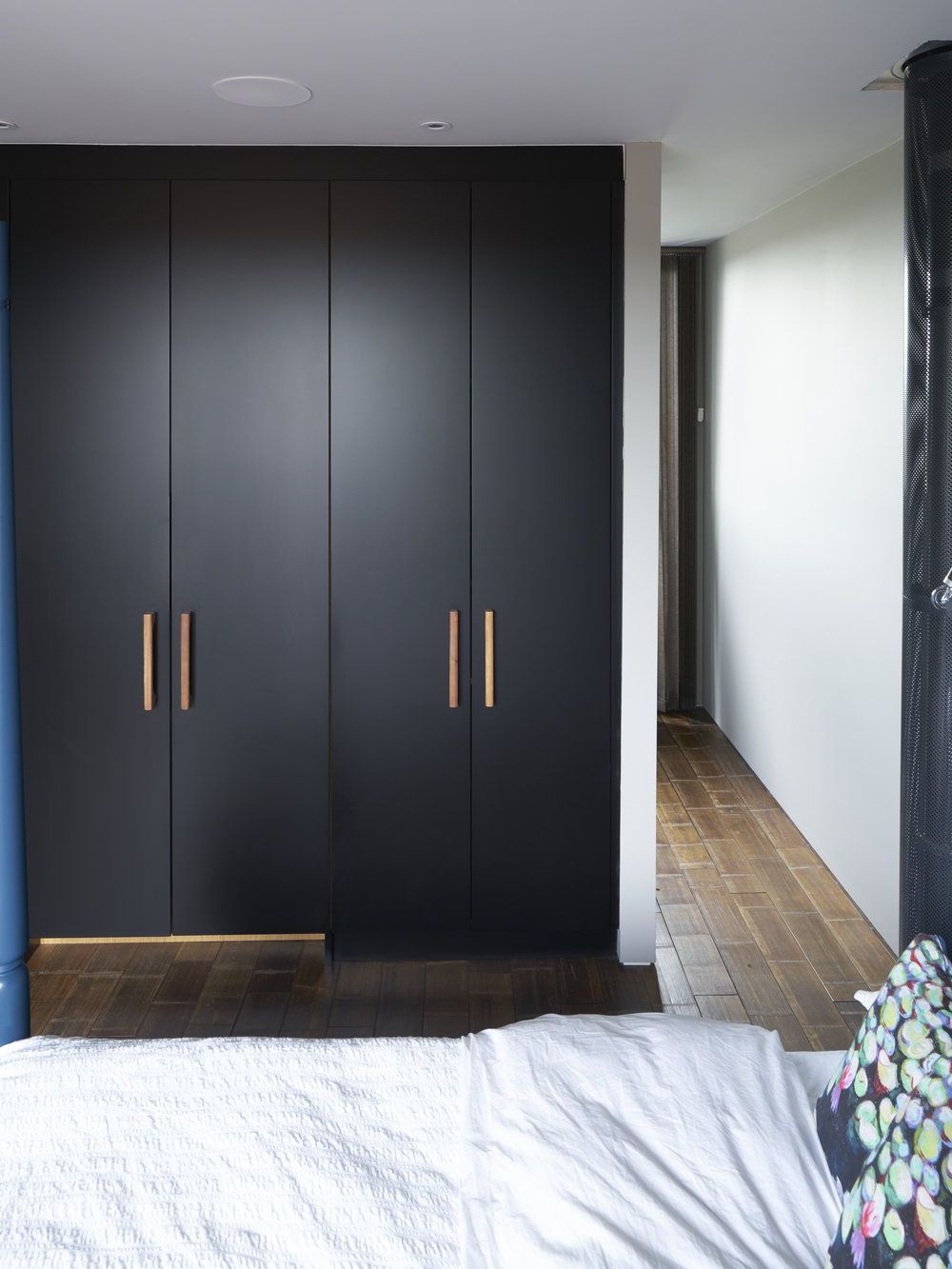 Black Matt Lacquer Wardrobes With Bespoke Oak Handles | Bedroom Cupboards,  Bedroom Closet Design, Wall Wardrobe Design With Black Wardrobes (View 9 of 20)
