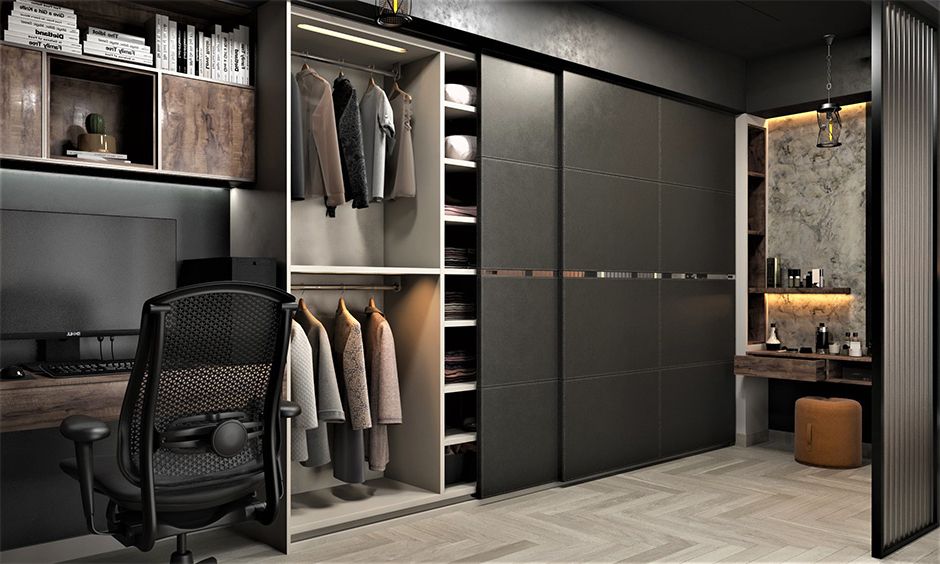 Black Wardrobe Design Ideas For Your Bedroom | Designcafe Inside Large Black Wardrobes (View 7 of 20)