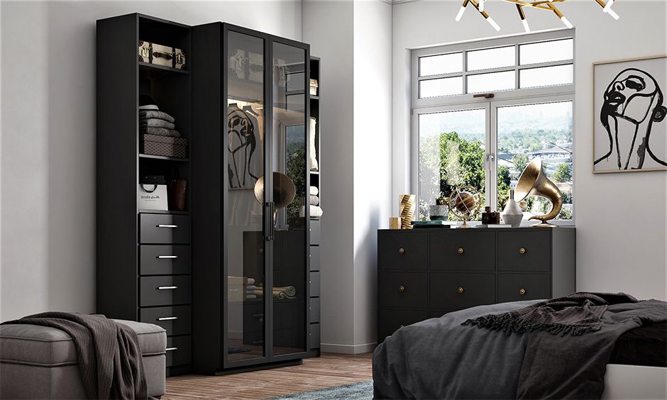 Black Wardrobe Design Ideas For Your Bedroom | Designcafe Throughout Cheap Black Wardrobes (View 14 of 20)