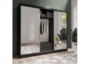 Black Wardrobes | Wardrobe Direct™ With Black Wardrobes With Mirror (View 4 of 20)