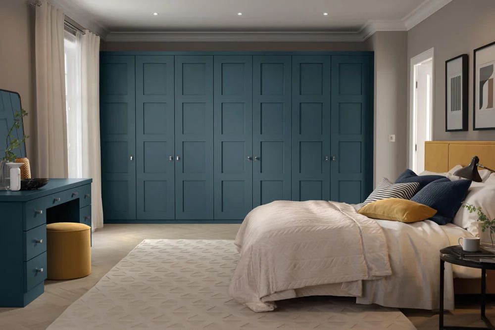 Blue Fitted Wardrobes | Shaker Bedroom Furniture | Neville Johnson Inside Built In Wardrobes (View 13 of 20)