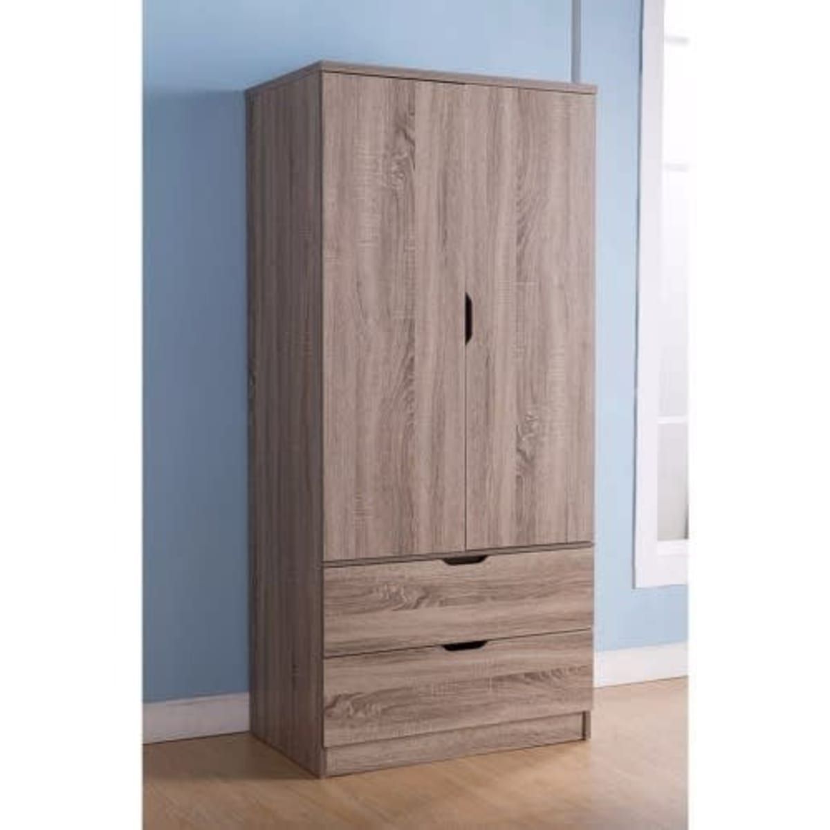 Boa Furnitures Two Door Wardrobe With Two Drawers – Grey | Konga Online  Shopping Regarding Wardrobes With Two Drawers (Gallery 4 of 20)