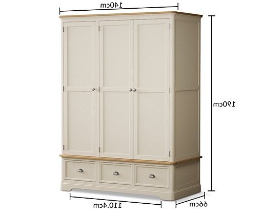 Bridstow Oak And Cream Painted Triple Wardrobe | Oak Furniture Superstore  Wardrobes Regarding Painted Triple Wardrobes (Gallery 16 of 20)