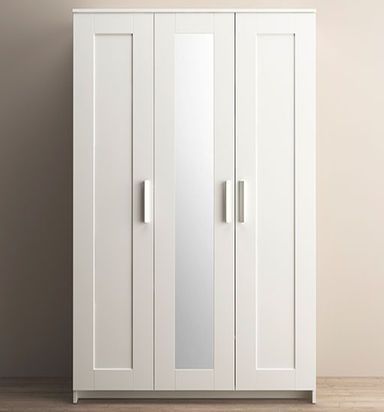Brimnes 3 Door Wardrobe | Mirrored Wardrobe Doors, Wardrobe Furniture,  Clothes Cabinet Bedroom With Regard To White 3 Door Wardrobes With Mirror (Gallery 20 of 20)
