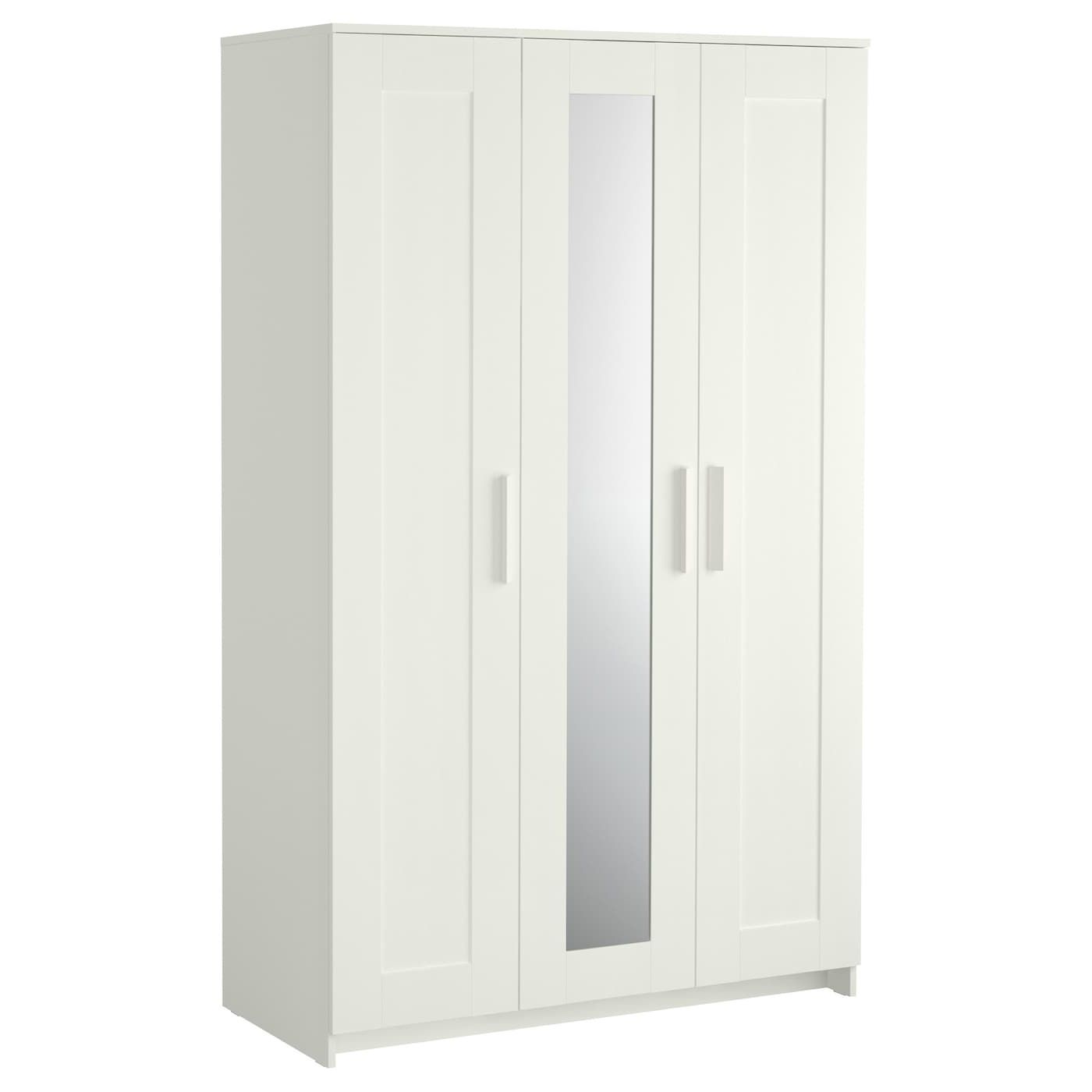 Brimnes Wardrobe With 3 Doors, White, 46x74 3/4" – Ikea With White 3 Door Wardrobes (View 5 of 20)