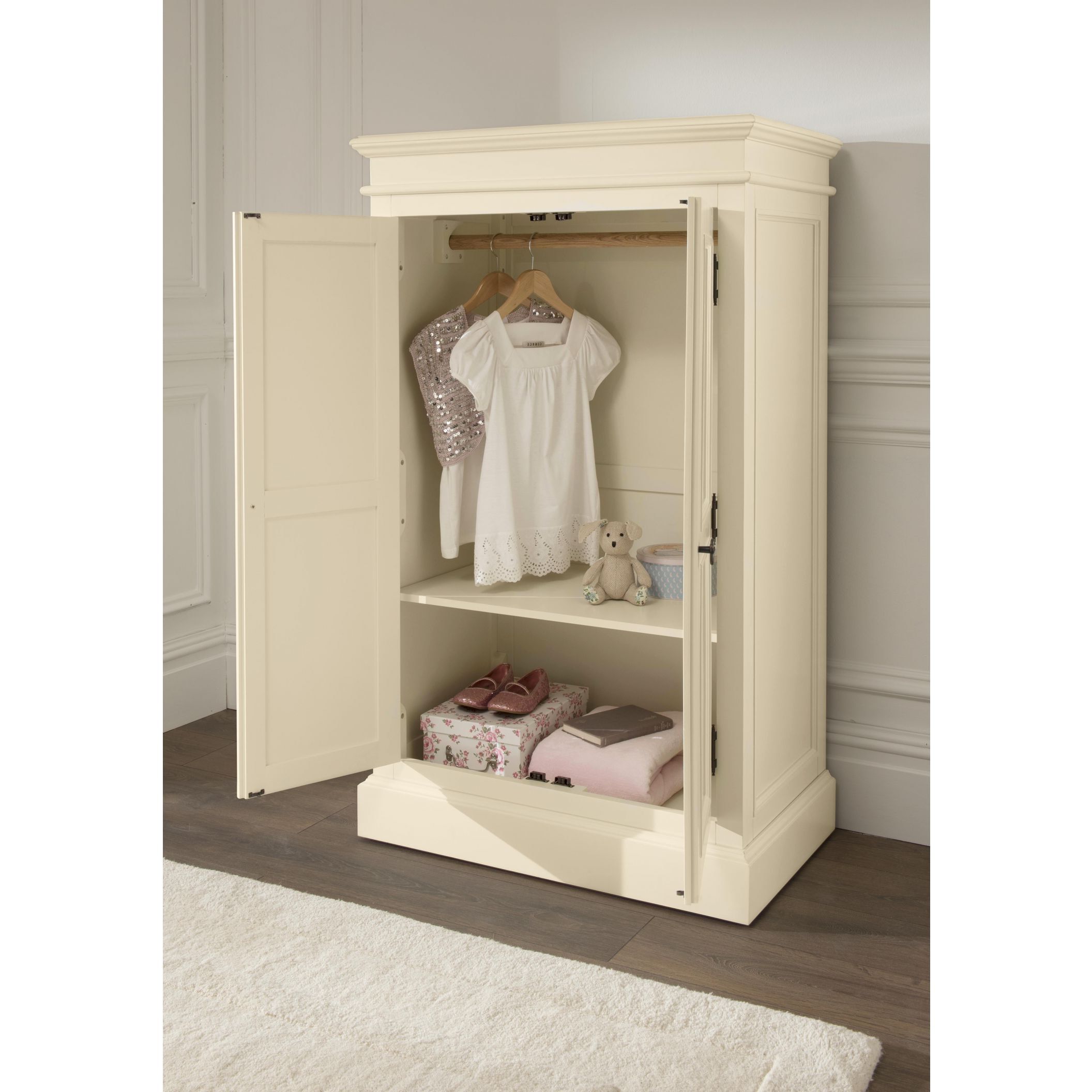 Brittany Shabby Chic Small Wardrobe Throughout Small Wardrobes (View 16 of 20)
