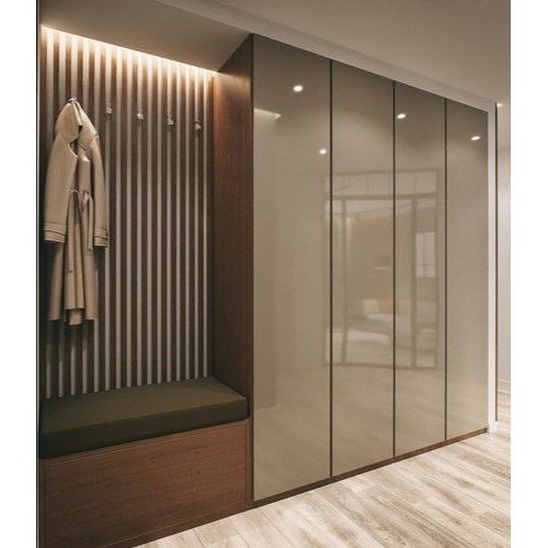 Brown Wooden High Gloss Laminated Wardrobe Inside Glossy Wardrobes (Gallery 4 of 20)