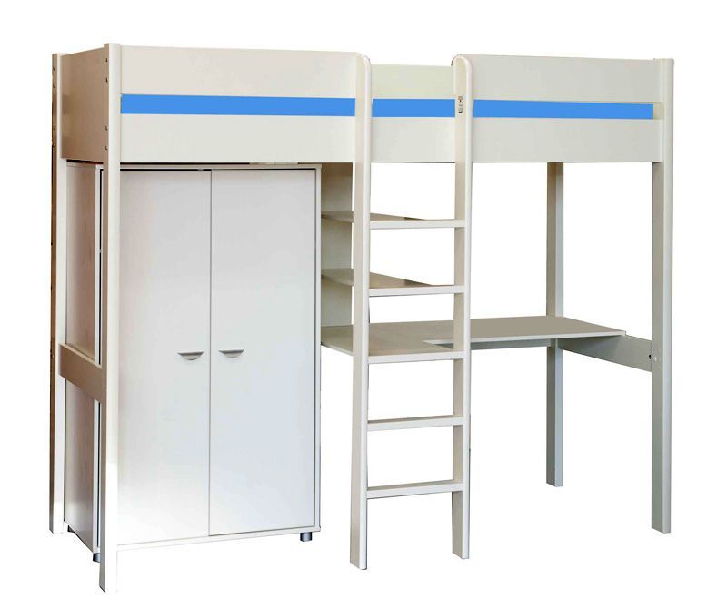 Bunk Beds – Stompa Uno Wooden High Sleeper With Wardrobe : Click 4 Beds Pertaining To Stompa Wardrobes (Gallery 14 of 20)