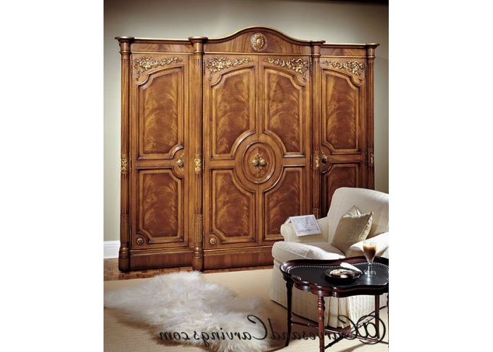 Buy Designer 4 Door Wardrobe War0001 Online – Signature Collection Teak  Wood Wardrobe  Luxury Furniture @ Curvesandcarvings With Signature Wardrobes (View 17 of 20)