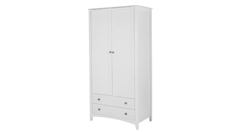 Buy Habitat Minato 2 Door 2 Drawer Wardrobe – White | Wardrobes | Habitat | White  Wardrobe, Argos Home, Tall Cabinet Storage Pertaining To Two Door White Wardrobes (Gallery 12 of 20)