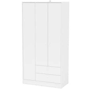 Cambridge White Wardrobe With 3 Doors And 2 Drawers 402001760001 – The Home  Depot Intended For 3 Door Wardrobes With Drawers And Shelves (Gallery 16 of 20)