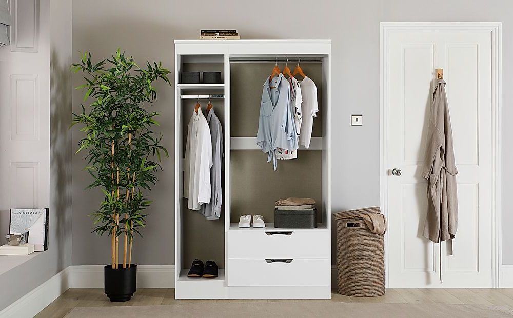 Camden White And White High Gloss 3 Door 2 Drawer Wardrobe | Furniture And  Choice Pertaining To Camden Wardrobes (Gallery 15 of 20)