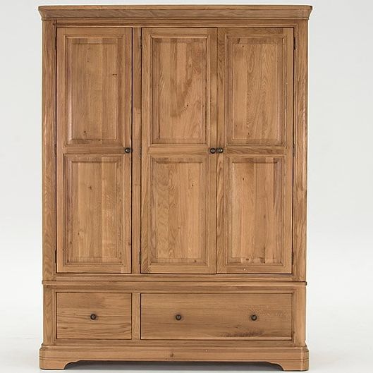 Carmen Triple Oak Wardrobe – Quality Furniture Low Prices – Shop Now Regarding Triple Oak Wardrobes (View 14 of 20)