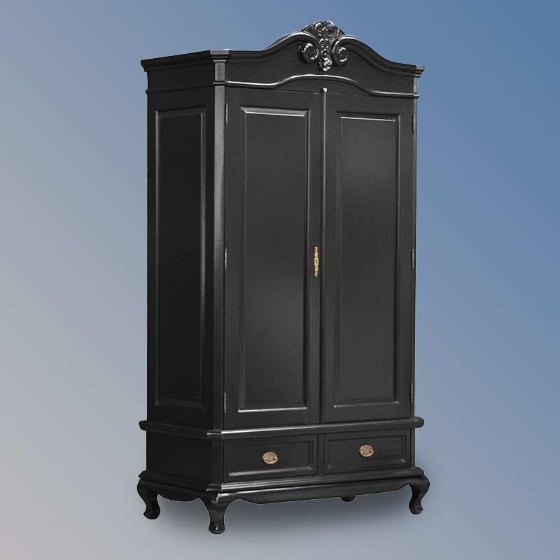 Chantilly Double Armoire – French Noir – Island Furniture Co For Black French Style Wardrobes (Gallery 10 of 20)