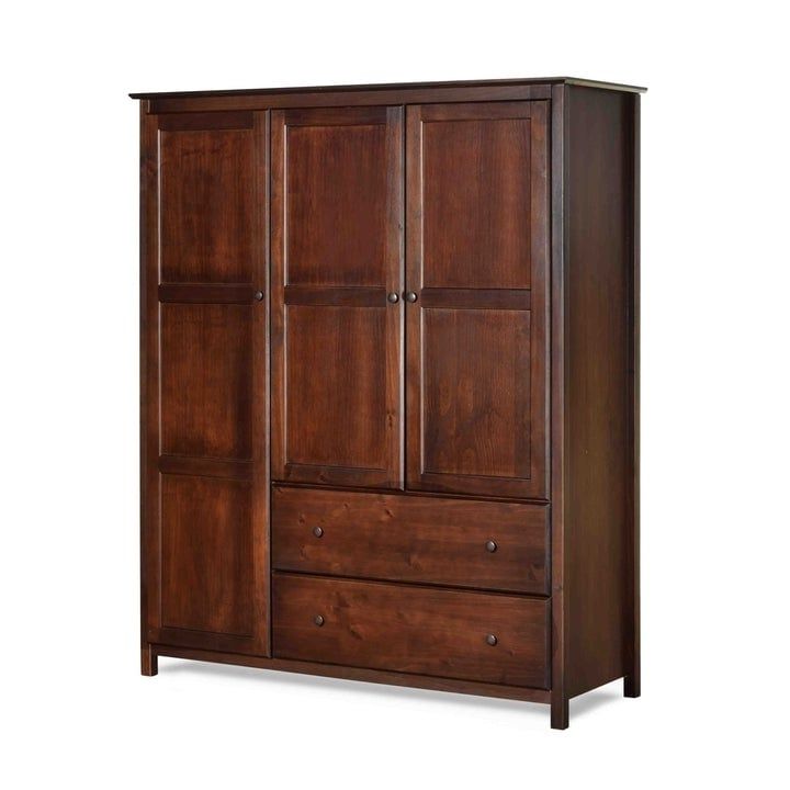 Cherry Wood Finish Bedroom Wardrobe Armoire Cabinet Closet – 72" H X 59.5"  W X  (View 2 of 20)