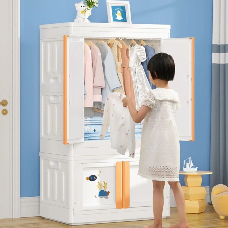 Children's Organizer Drawer Simple Assembly Plastic Wardrobe In Home  Bedroom Kid Clothes Storage Cabinet Storage Drawers – Aliexpress With Double Rail Childrens Wardrobes (Gallery 20 of 20)
