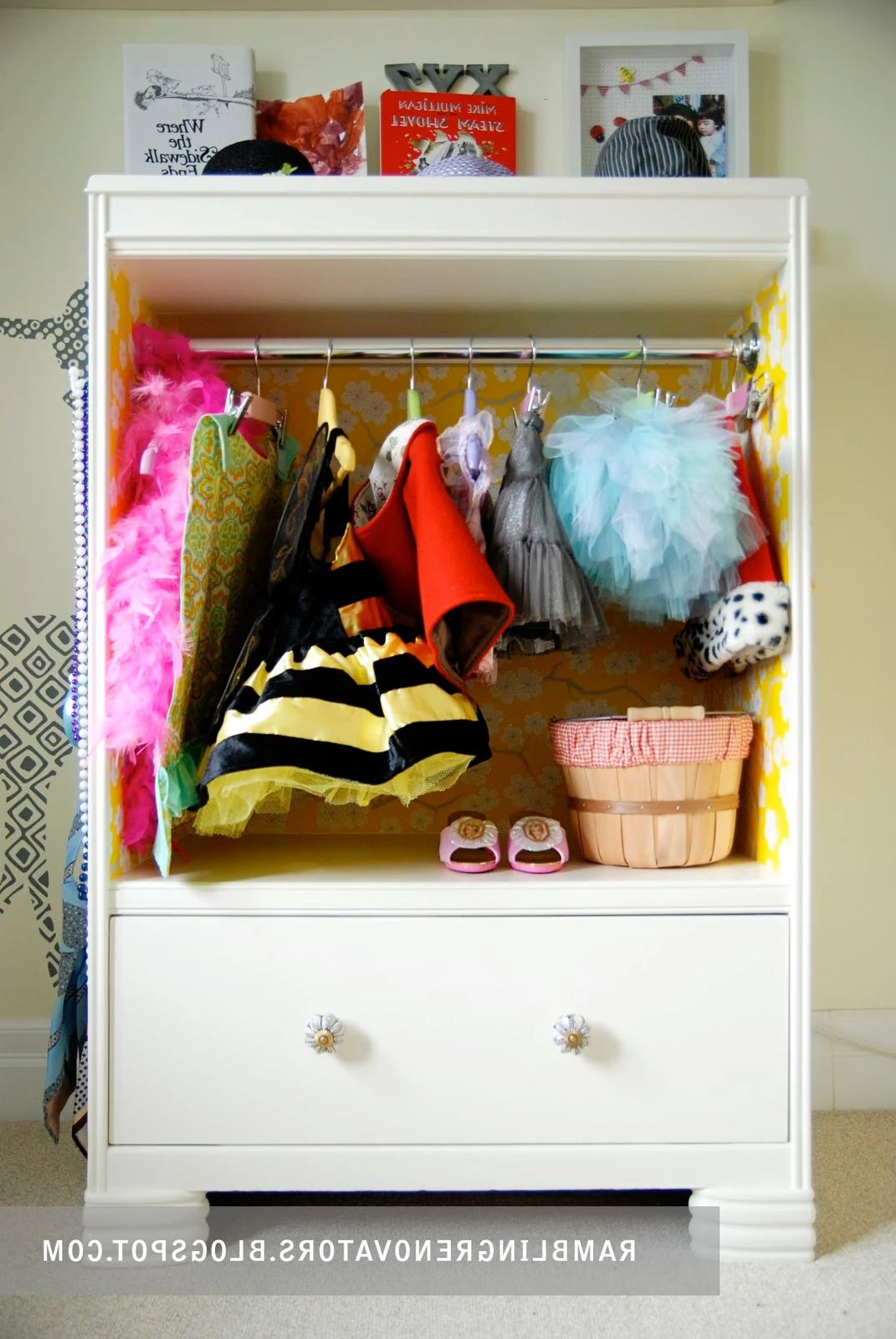 Chloe's Diy Dress Up Closet – Rambling Renovators Throughout Kids Dress Up Wardrobes Closet (View 15 of 20)